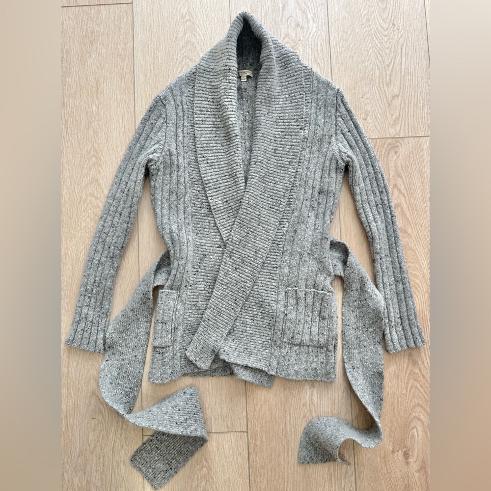 BURBERRY Women’s Wrap Sweater Tie-Waist Cardigan (Size S) - Picture 4 of 12